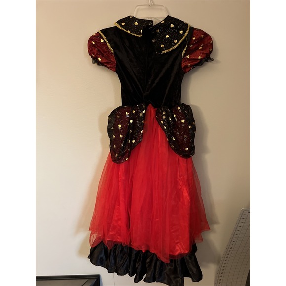 Spirit Halloween Girls Small Size 4-6 Queen‎ Of Hearts Costume Dress EUC - Picture 4 of 13